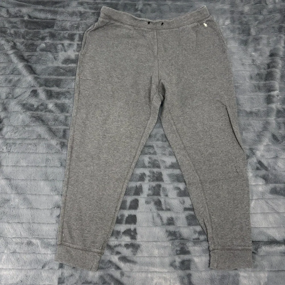 Polo Ralph Lauren Mens Heather Grey Waffle Knit Jogger Pants Large 100% Cotton